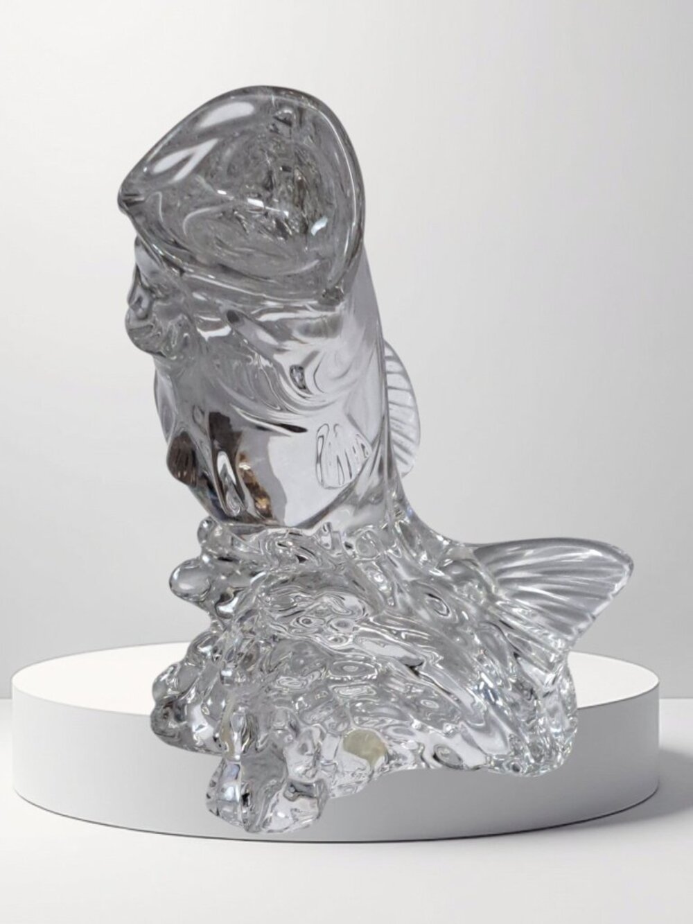 Wonders of the Wild Princess House Lead Crystal Leaping Bass Fish Sculpture - Picture 5 of 16
